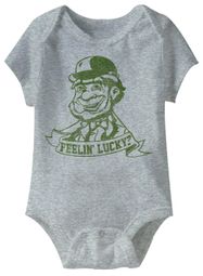 Feeling Lucky Funny Baby Romper Grey Infant Babies Creeper Feeling Lucky Funny Baby Romper Grey Infant Babies Creeper