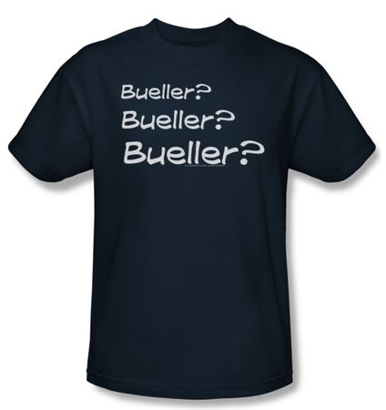 Ferris Bueller's Day Off Bueller? Shirt Adult Navy Blue Tee T-Shirt