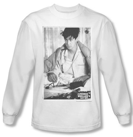 Ferris Bueller's Day Off Shirt Cameron Long Sleeve White Tee T-Shirt
