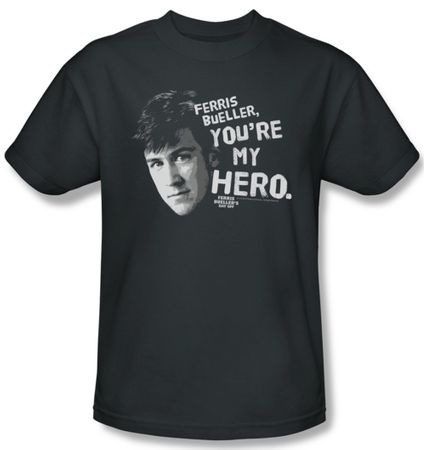 Ferris Bueller's Day Off Shirt My Hero Adult Charcoal Tee T-Shirt