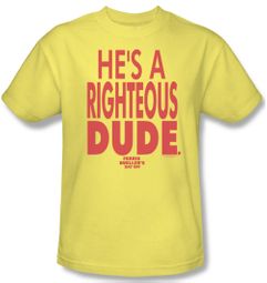 Ferris Bueller's Day Off Shirt Righteous Dude Adult Banana Tee T-Shirt