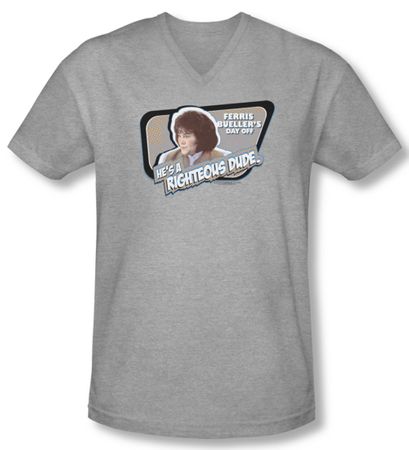Ferris Bueller's Day Off Shirt Slim Fit V Neck Grace Athletic Heather Tee T-Shirt