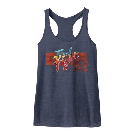 Final Fight Juniors Tank Top Logo Navy Blue Racerback