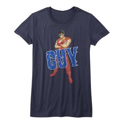 Final Fight Shirt Juniors Guy Navy Blue T-Shirt