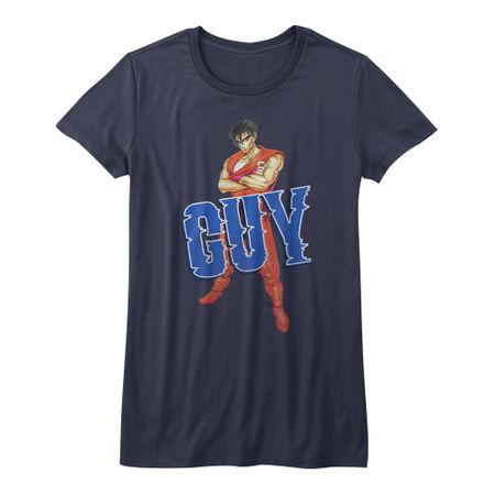 Final Fight Shirt Juniors Guy Navy Blue T-Shirt