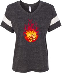 Fire OM Ladies Eco Jersey V Neck Yoga Shirt