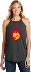Fire OM Ladies Tri Blend Rocker Yoga Tank Top