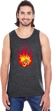 Fire OM Tri Blend Mens Yoga Tank Top
