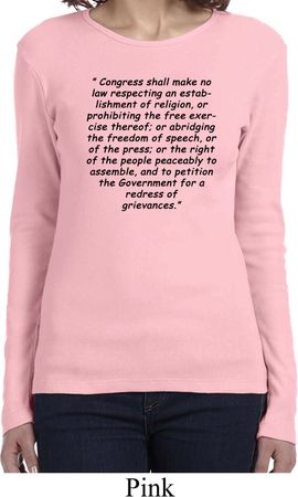 First Amendment Ladies Long Sleeve Shirt
