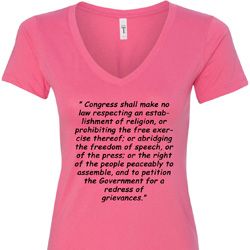 First Amendment Ladies V-Neck Shirt