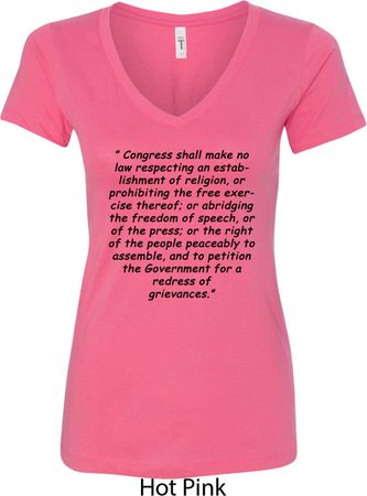 First Amendment Ladies V-Neck Shirt