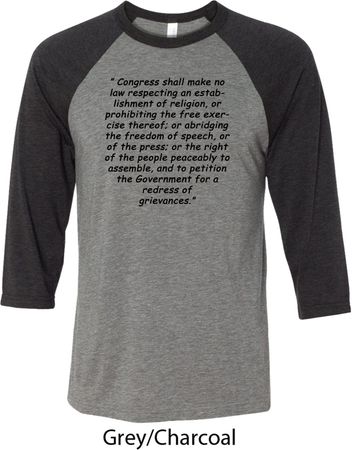 First Amendment Mens Raglan Shirt