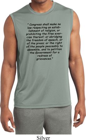First Amendment Mens Sleeveless Moisture Wicking Shirt
