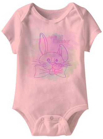 First Easter Funny Baby Romper Light Pink Infant Babies Creeper