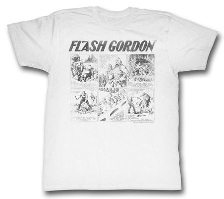 Flash Gordon Shirt 6 Box Comic Strip White T-Shirt