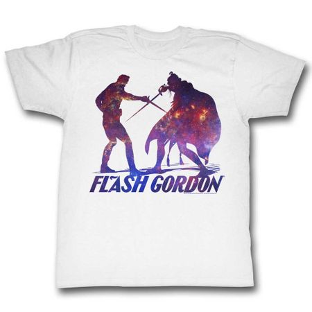 Flash Gordon Shirt Fighting Ming Silhouette White T-Shirt