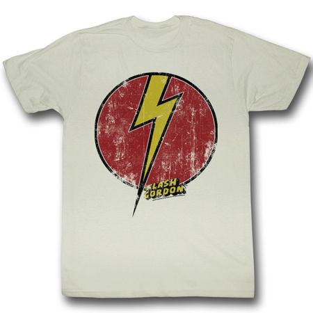 Flash Gordon Shirt Flash Bolt Adult Dirty White Tee T-Shirt
