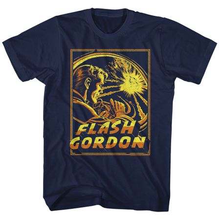 Flash Gordon Shirt Space Explosion Navy Blue T-Shirt