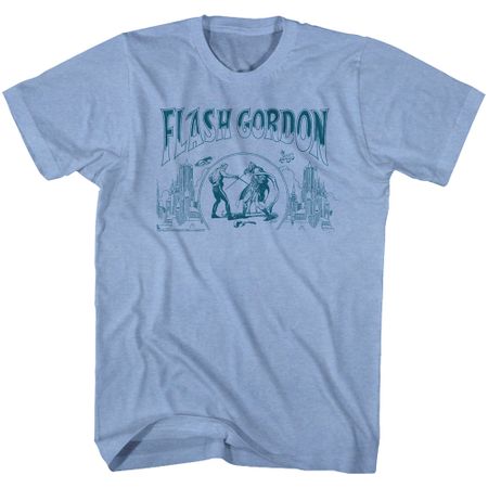 Flash Gordon T-Shirt - Flash Blue Adult Turquoise Heather Tee Shirt