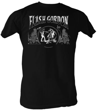 Flash Gordon T-Shirt - Jack Flash Adult Black Tee Shirt