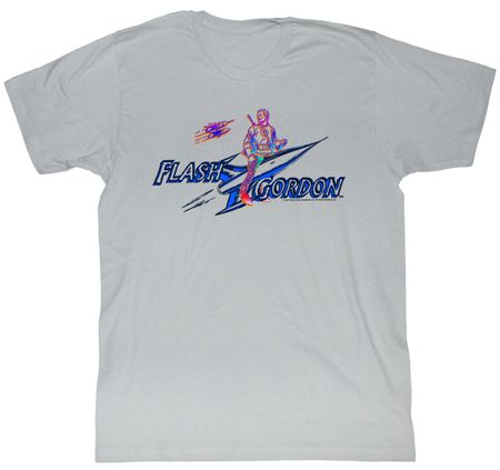 Flash Gordon T-Shirt Movie Neon Flash Adult Grey Tee Shirt
