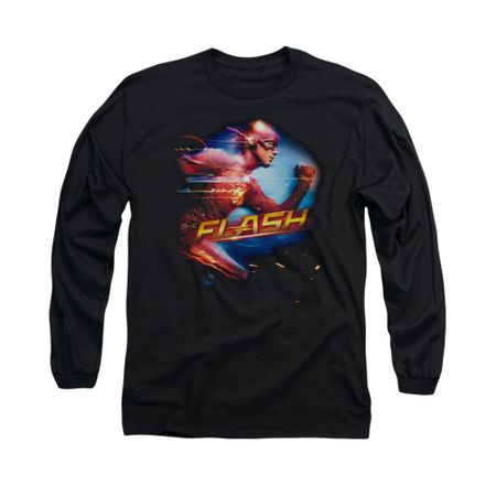 Flash Shirt Fastest Man Long Sleeve Black Tee T-Shirt