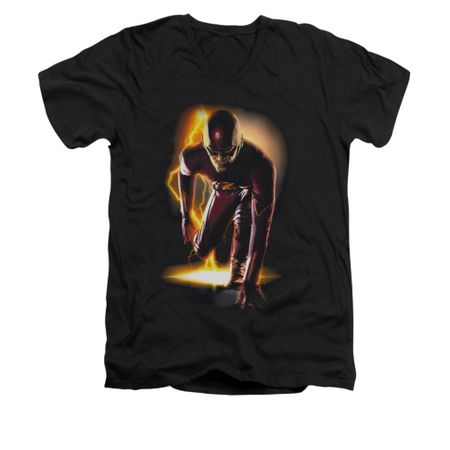 Flash Shirt Slim Fit V-Neck Ready Black T-Shirt