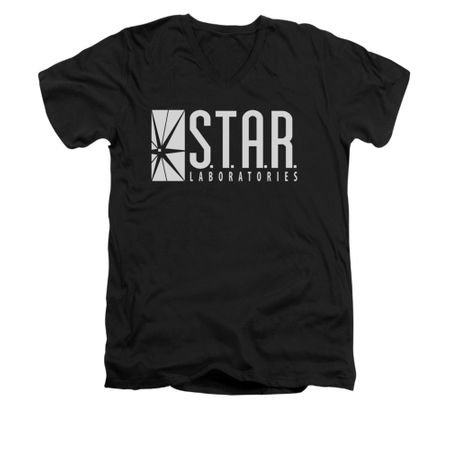 Flash Shirt Slim Fit V-Neck Star Labs Black T-Shirt