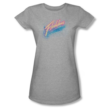 Flashdance Shirt Juniors Spray Logo Athletic Heather Tee T-Shirt