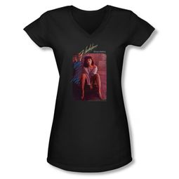 Flashdance Shirt Juniors V Neck Title Black Tee T-Shirt
