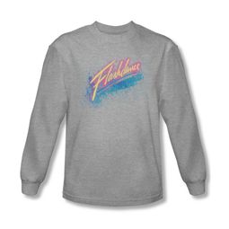 Flashdance Shirt Spray Logo Long Sleeve Athletic Heather Tee T-Shirt