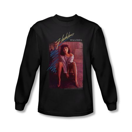 Flashdance Shirt Title Long Sleeve Black Tee T-Shirt