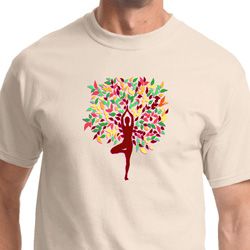 Foliage Tree Pose Mens Yoga Shirts