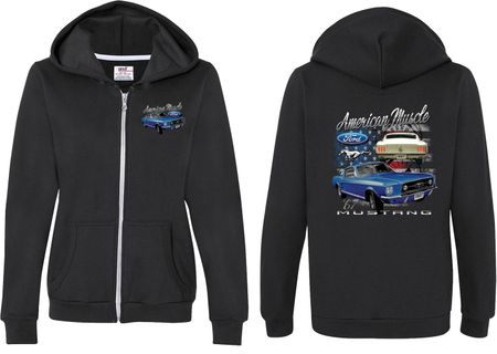 Ford 1967 Mustang (Front & Back) Ladies Full Zip Hoodie