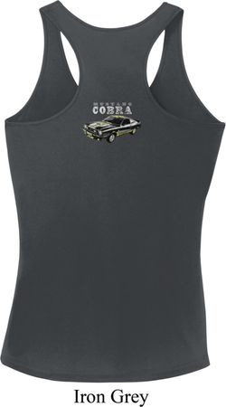 Ford 1974 Cobra Profile Back Print Ladies Dry Wicking Racerback Tank