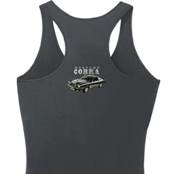 Ford 1974 Cobra Profile Back Print Ladies Dry Wicking Racerback Tank