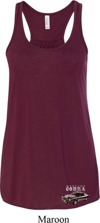 Ford 1974 Cobra Profile Bottom Print Ladies Flowy Racerback Tanktop
