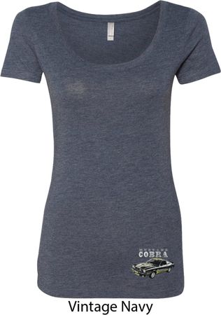 Ford 1974 Cobra Profile Bottom Print Ladies Scoop Neck Shirt