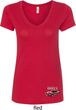 Ford 1974 Cobra Profile Bottom Print Ladies V-Neck Shirt