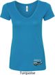 Ford 1974 Cobra Profile Bottom Print Ladies V-Neck Shirt