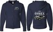 Ford 1974 Cobra Profile (Front & Back) Full Zip Hoodie