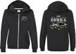 Ford 1974 Cobra Profile (Front & Back) Ladies Full Zip Hoodie