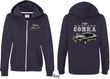 Ford 1974 Cobra Profile (Front & Back) Ladies Full Zip Hoodie