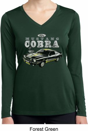 Ford 1974 Cobra Profile Ladies Dry Wicking Long Sleeve Shirt