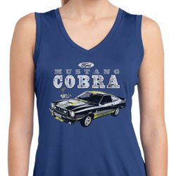 Ford 1974 Cobra Profile Ladies Sleeveless Moisture Wicking Shirt Ford 1974 Cobra Profile Ladies Sleeveless Moisture Wicking Shirt