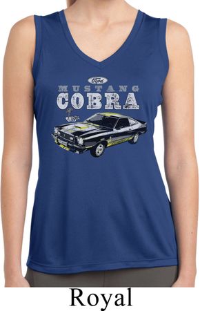 Ford 1974 Cobra Profile Ladies Sleeveless Moisture Wicking Shirt