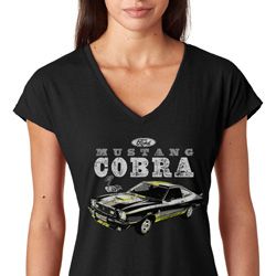 Ford 1974 Cobra Profile Ladies Tri Blend V-Neck Shirt Ford 1974 Cobra Profile Ladies Tri Blend V-Neck Shirt