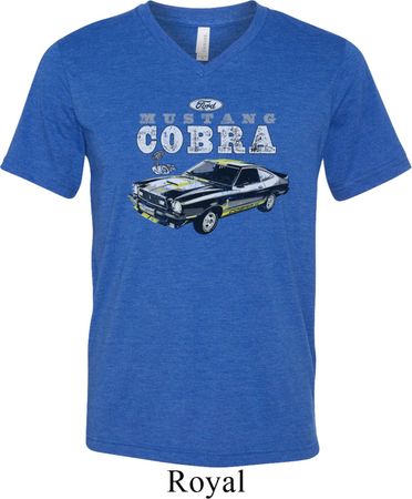 Ford 1974 Cobra Profile Mens Tri Blend V-neck Shirt