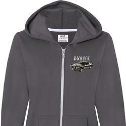 Ford 1974 Cobra Profile Pocket Print Ladies Full Zip Hoodie Ford 1974 Cobra Profile Pocket Print Ladies Full Zip Hoodie