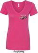 Ford 1974 Cobra Profile Pocket Print Ladies V-Neck Shirt